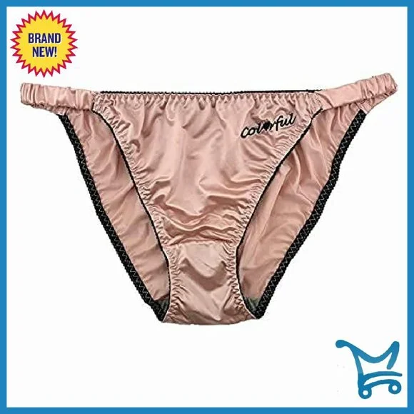 5 Pack Satin String Bikini Panties Silky Briefs Women's Underwear
